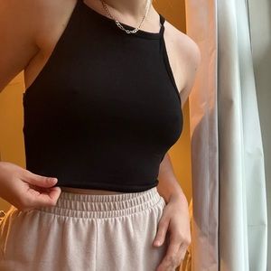 H&M black halter top